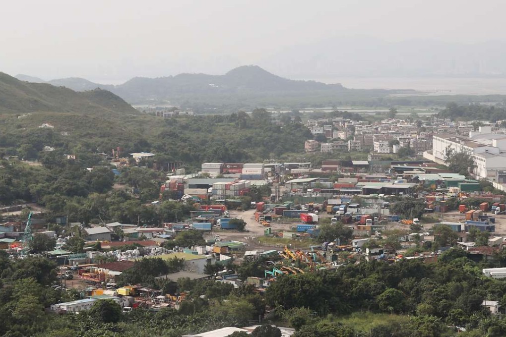 A public housing project proposed on a 3.8-hectare brownfield site in Wang Chau in Yuen Long owned by rural strongman Tsang Shu-wo was taken back by the government after opposition from rural leadersThe spotlight is fully on the Wang Chau project after lawmaker-elect Eddie Chu Hoi-dick’s campaign over the past weeks to draw public attention to the plight of Yuen Long villagers it will displace. 14SEP16 SCMP /Photo: Edward Wong