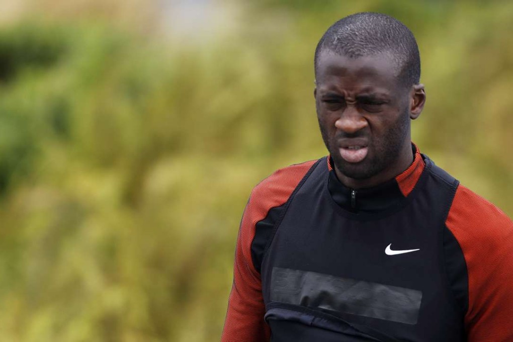 Yaya Toure at a Manchester City training session just before being shut out by manager Pep Guardiola. Photo: Reuters