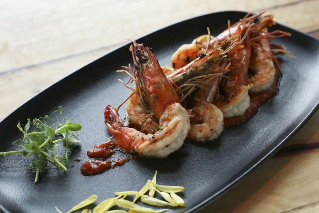 Prawns with chilli jam and coriander. Photos: Edmond So