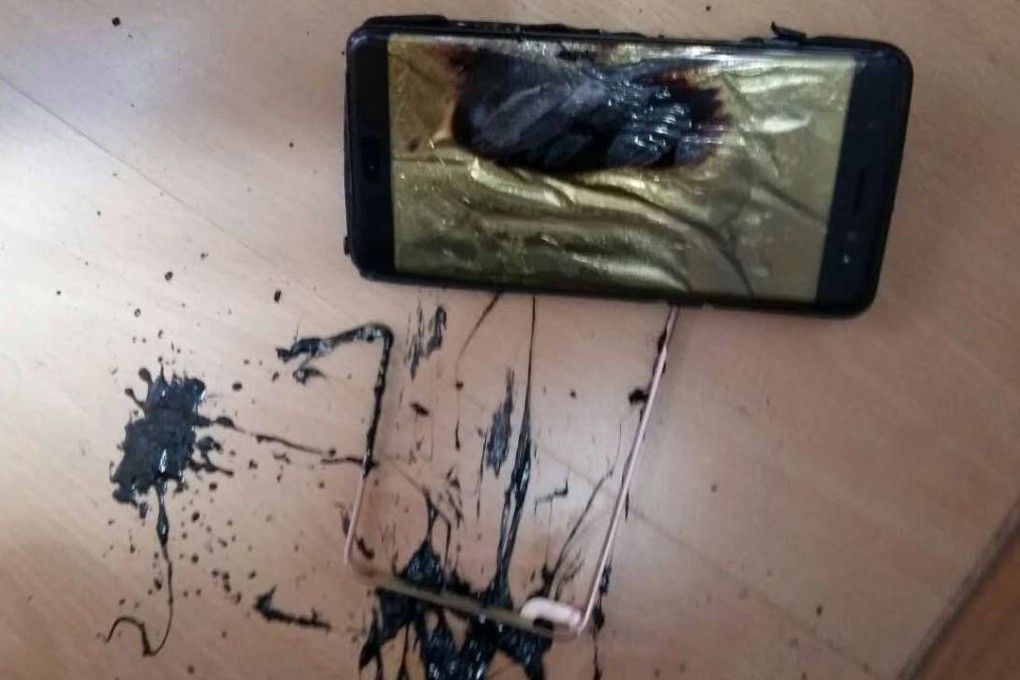 A Hong Kong-based user claimed this Samsung Galaxy Note 7 phone exploded on Monday. Photo: Facebook