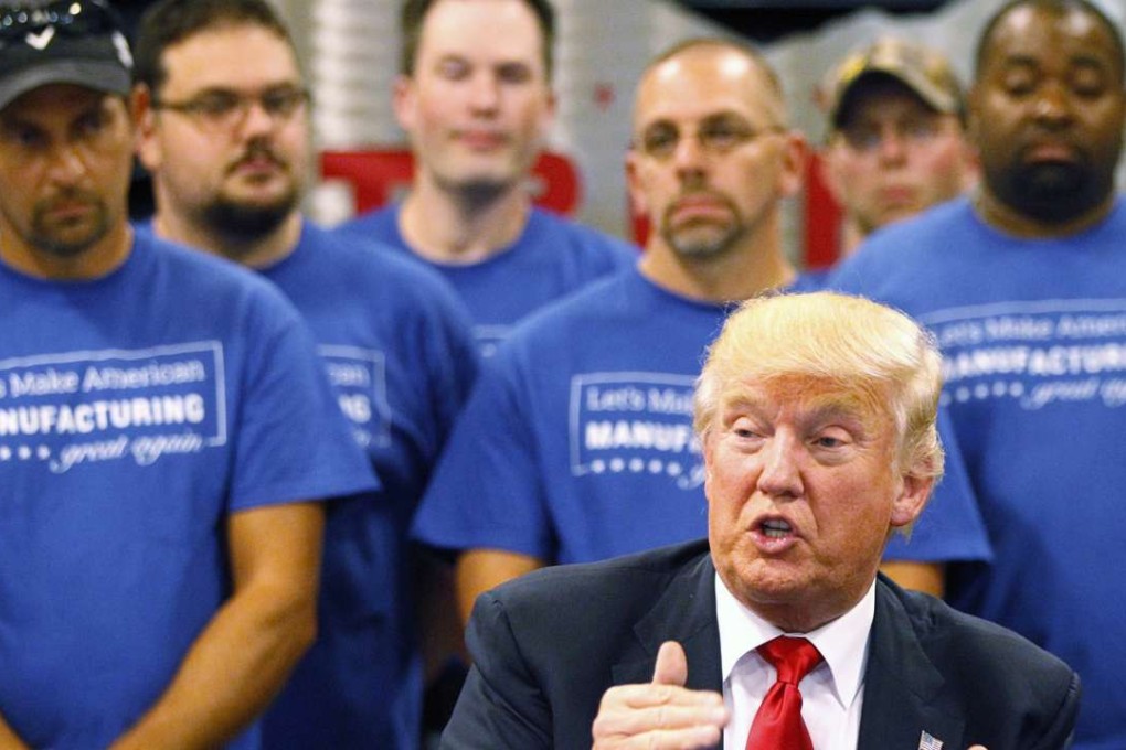 Republican presidential candidate Donald Trump speaks during a campaign stop in Dayton, Ohio, on Wednesday. Photo: AP