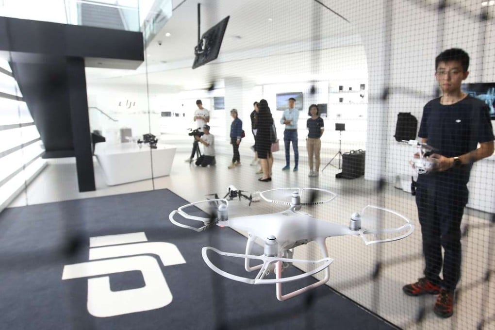 DJI’s new store in Causeway Bay will allow customers hands-on experience of flying the drones inside a caged area. Photo: Dickson Lee