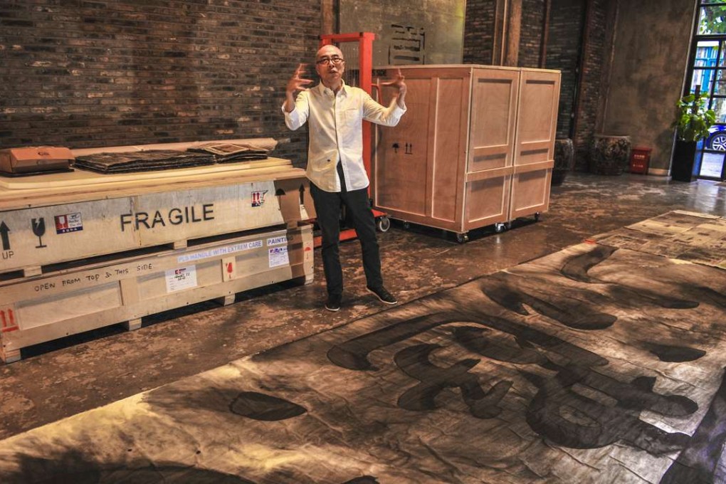 Gu Wenda at his studio in Shanghai. Photo: Chen Zheng