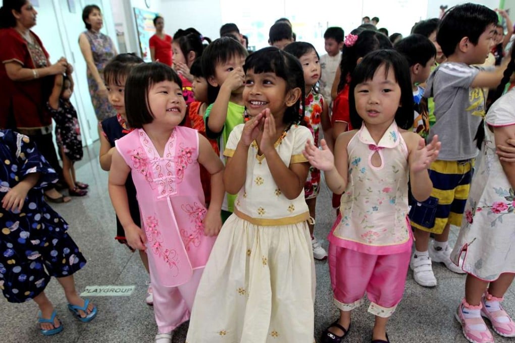 Pre-school pupils from St Francis Xavier Kindergarten in Singapore. The city state is seen by many as an exemplar of racial harmony. Photo: Singapore Press Holdings