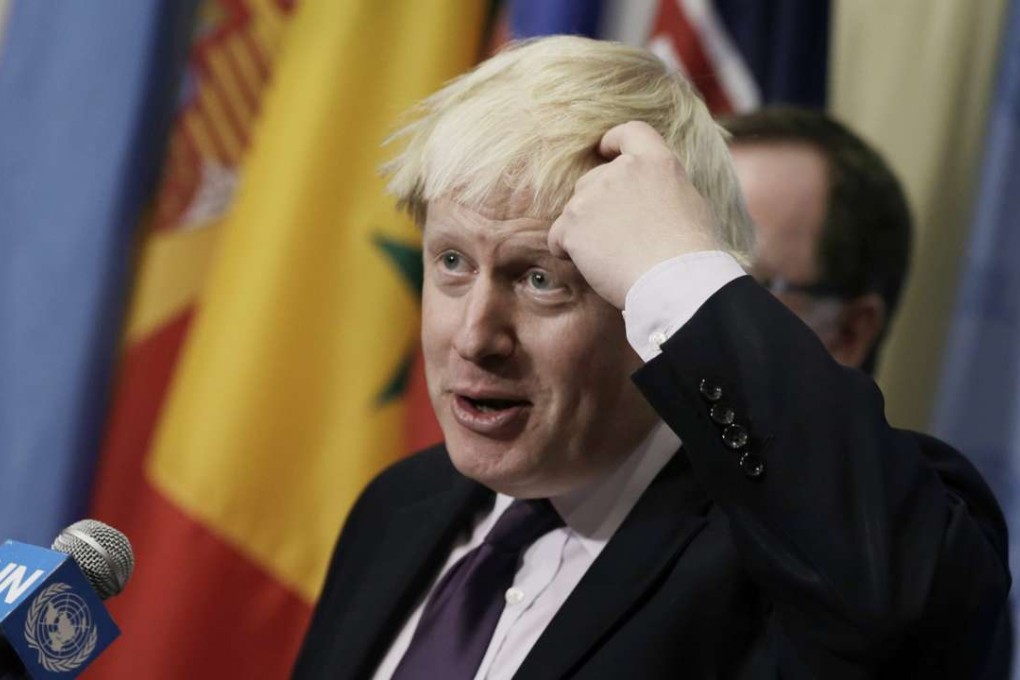 British Foreign Secretary Boris Johnson speaks at UN headquarters in New York on Thursday. Photo: EPA