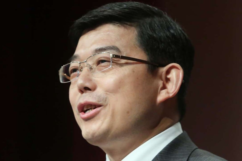 Wang Zhenmin delivered his remarks at a luncheon of the Asia-Pacific Law Association in Hong Kong. Photo: Sam Tsang