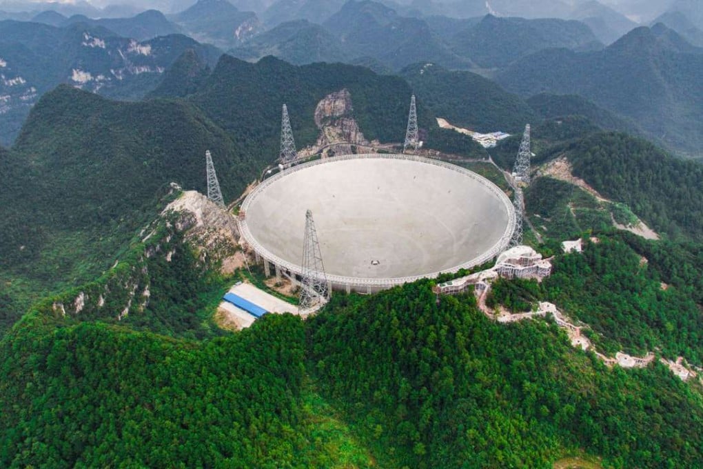 The Five-hundred-metre Aperture Spherical Telescope in Pingtang county, Guizhou province. Photo: Xinhua