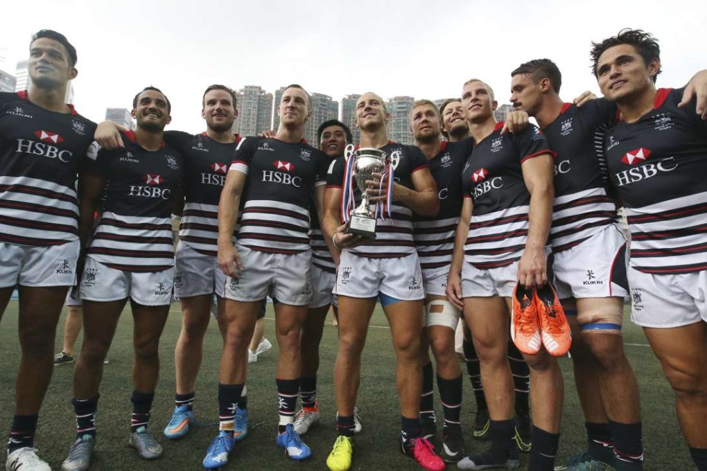 Hong Kong celebrate after winning the Asia Rugby Sevens Series opening leg in Hong Kong earlier this month. Photo: Felix Wong/SCMP