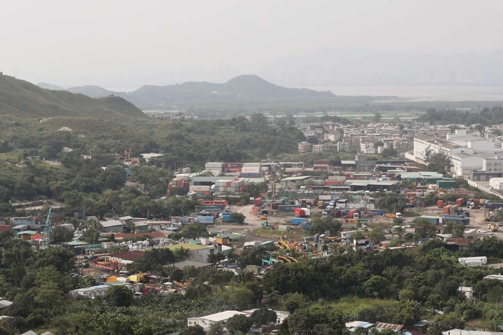 A public housing project proposed on a 3.8-hectare brownfield site in Wang Chau in Yuen Long owned by rural strongman Tsang Shu-wo. Photo: Edward Wong
