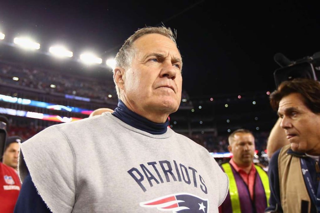 Head coach Bill Belichick of the New England Patriots reacts after defeating the Houston Texans 27-0 at Gillette Stadium on September 22, 2016 in Foxboro, Massachusetts.AFP