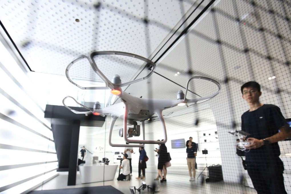 Customers can test out drones inside DJI's flagship store in Causeway Bay. Photo: Dickson Lee