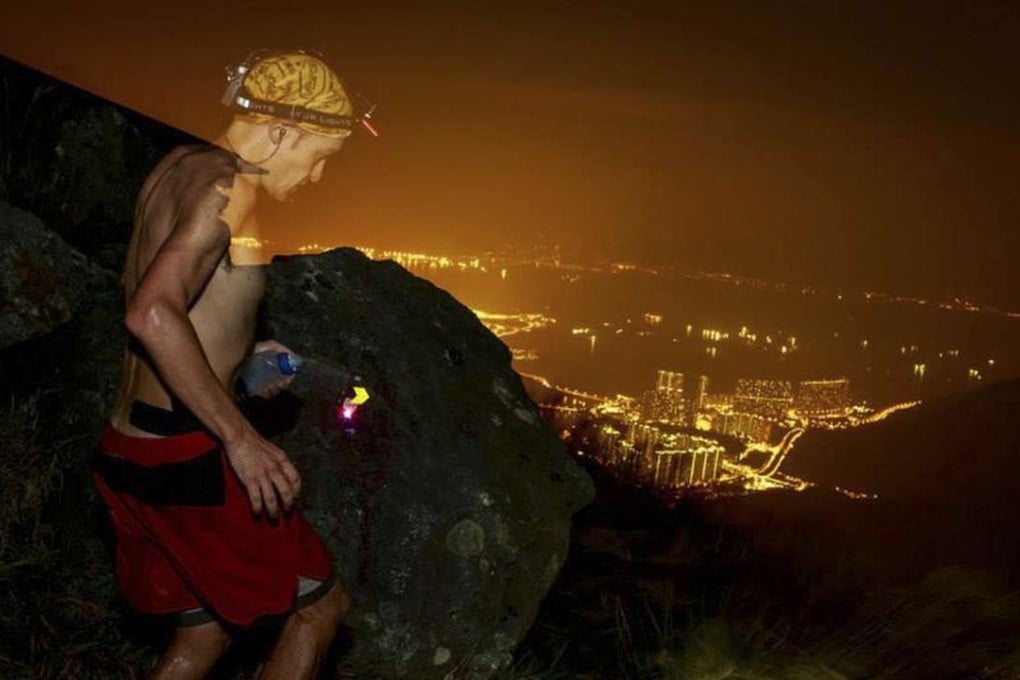 John Ellis on Lantau Peak during the Moontrekker race in 2014.