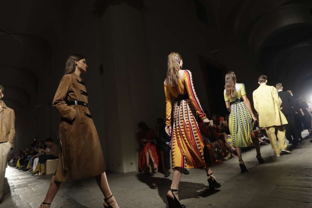 Models wear creations for the Bottega Veneta women's Spring-Summer 2017 collection, that was presented in Milan, Italy. Photo: AP
