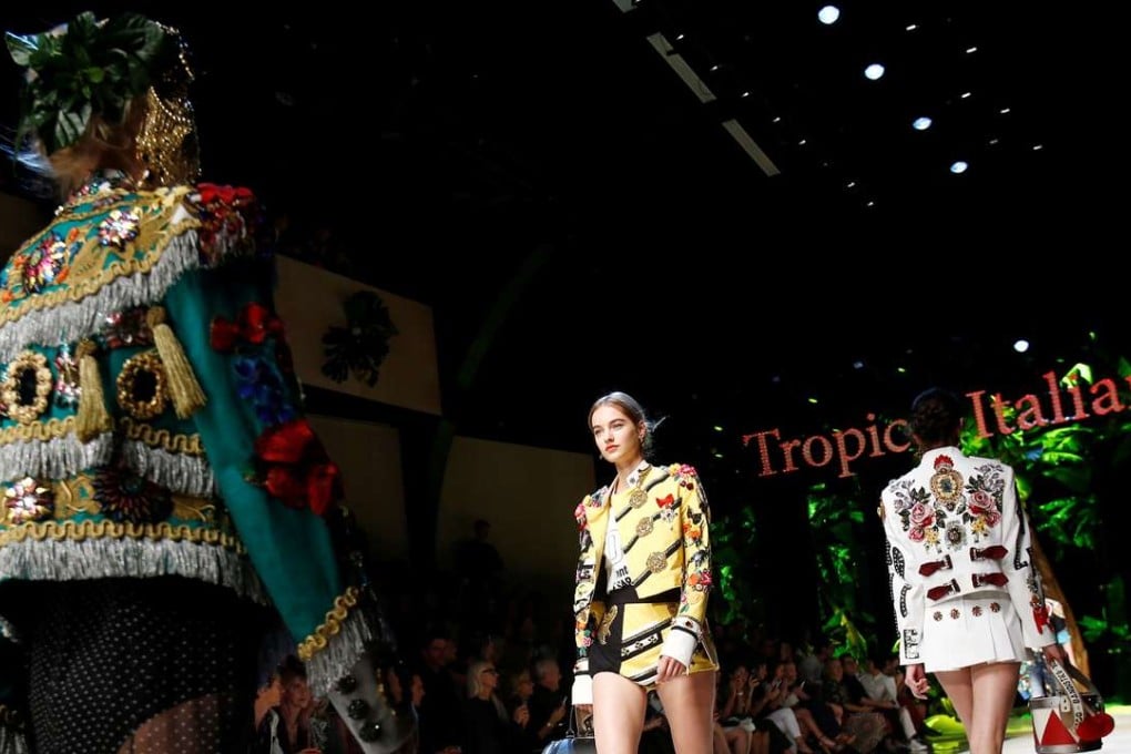 Some of Dolce & Gabbana’s richly embroidered creations at Milan fashion week. Photo: Reuters