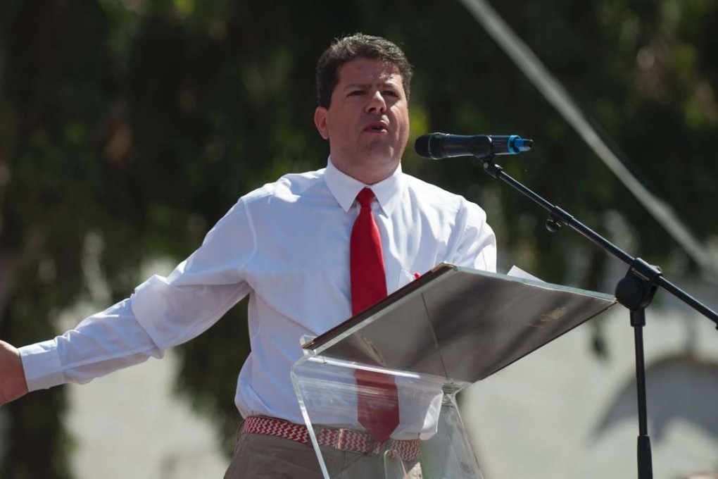 Gibraltar's Prime Minister Fabian Picardo delivers a speech duirng Gibraltar's National Day at Casemates Square in Gibraltar. Photo: AFP