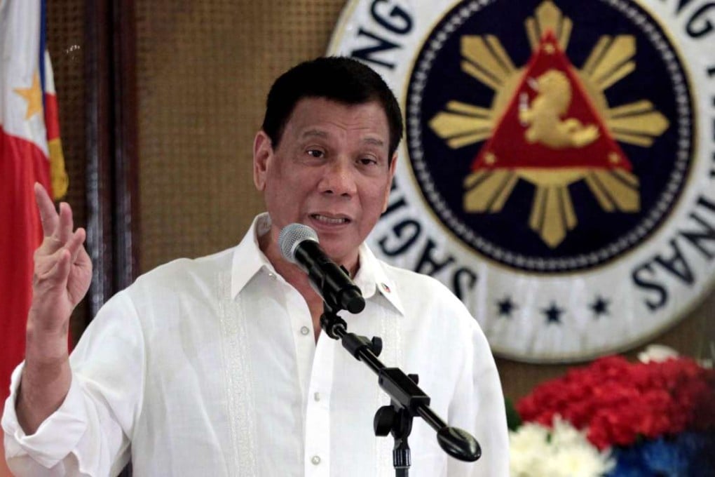 Filipino President Rodrigo Duterte speaking during a meeting inside the Malacanang presidential palace in Manila. Photo: EPA