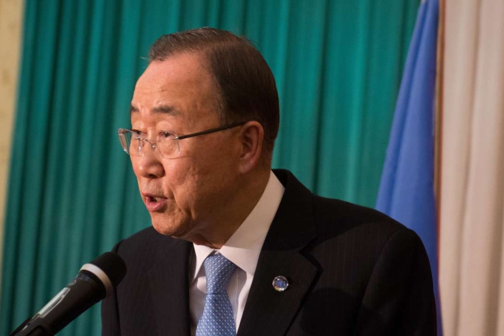 UN Secretary General, Ban Ki-moon, speaks to the media. Photo: AP