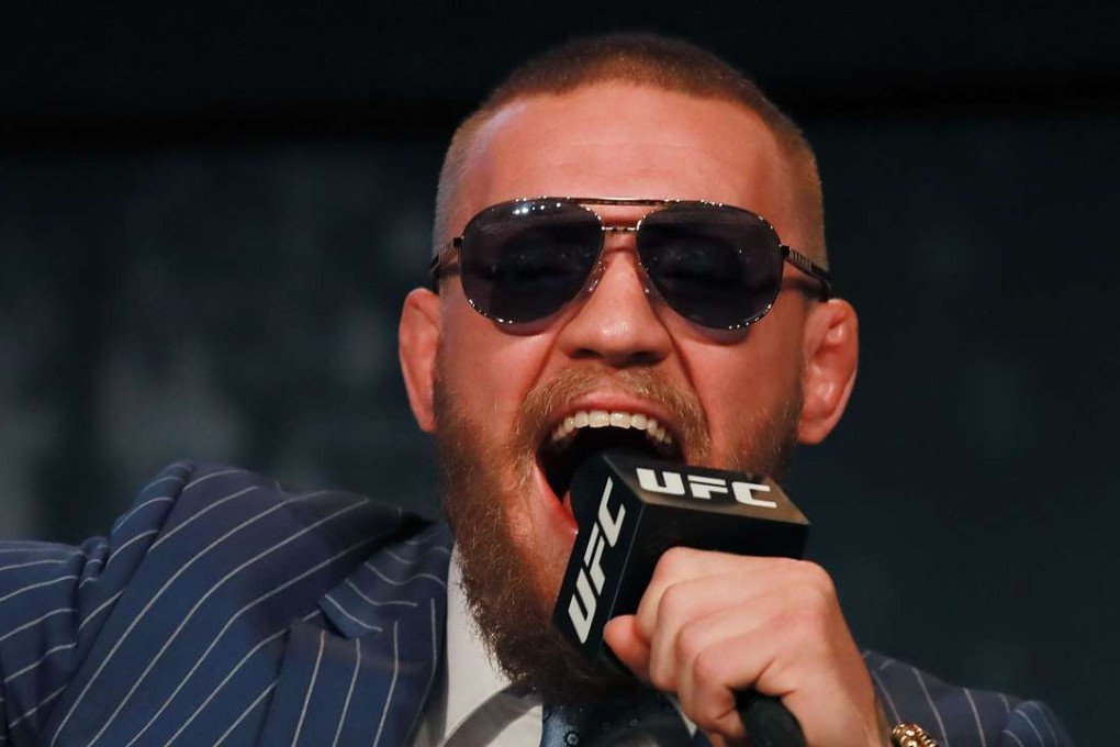 Conor McGregor addresses the media at the UFC 205 press conference . AFP