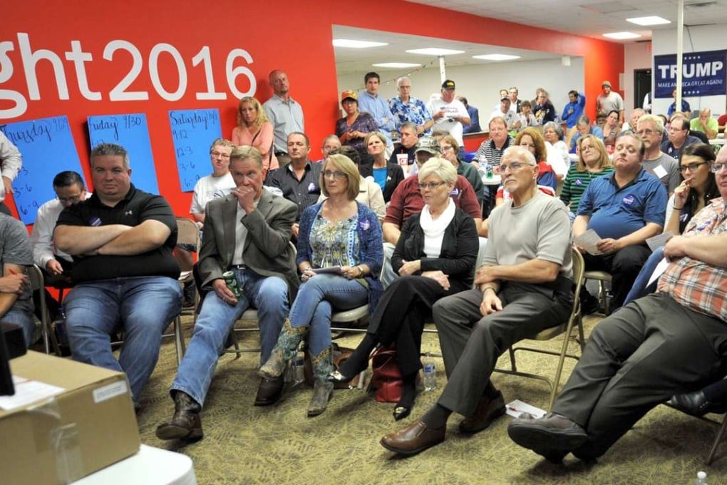 Supporters of Republican Presidential candidate Donald Trump watch the first US presidential debate on Monday in Urbandale, Iowa. Photo: AFP
