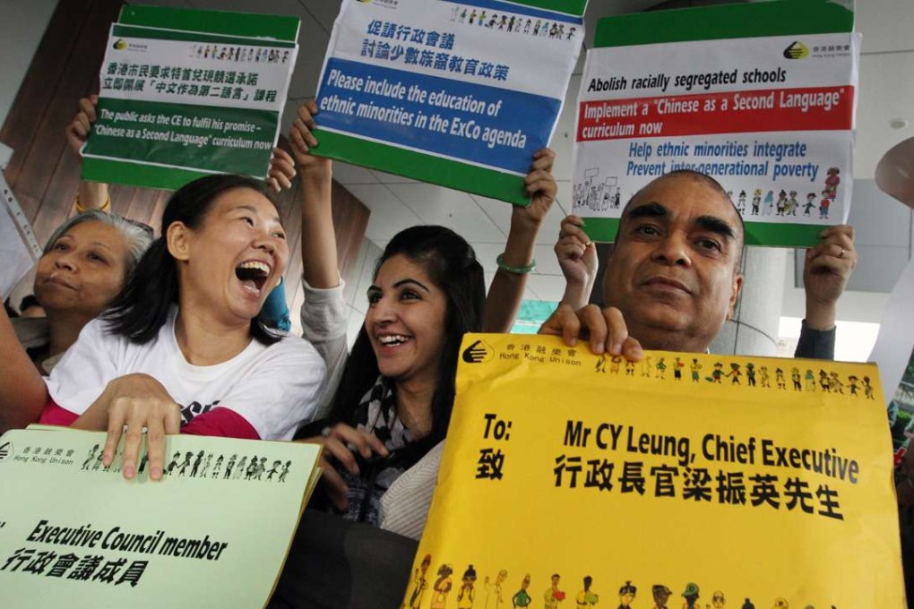 Activists petition Hong Kong’s chief executive over better rights for ethnic minorities. Photo: Felix Wong