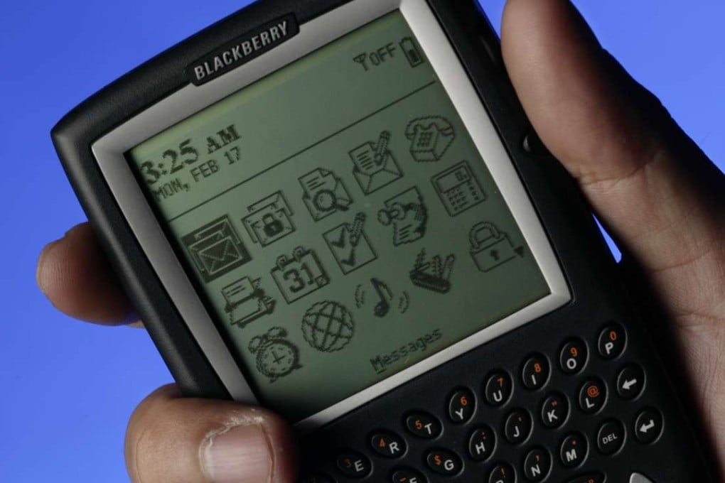 A February 2003 studio shot of a BlackBerry handset, with its iconic keyboard. Photo: SCMP Picture