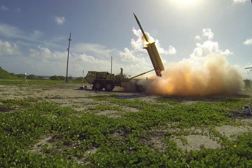 A file photo of a Terminal High Altitude Area Defence (THAAD) interceptor being launched. Photo: AFP