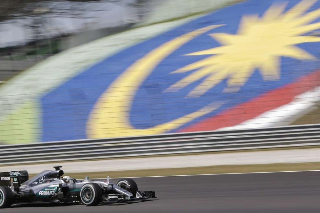 Lewis Hamilton at the Sepang International Circuit. Photo: EPA