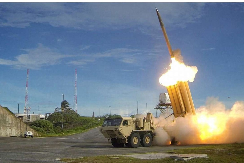 A Terminal High Altitude Area Defense (THAAD) interceptor is launched during a successful intercept test, in this undated handout photo provided by the US Department of Defence. Photo: Reuters