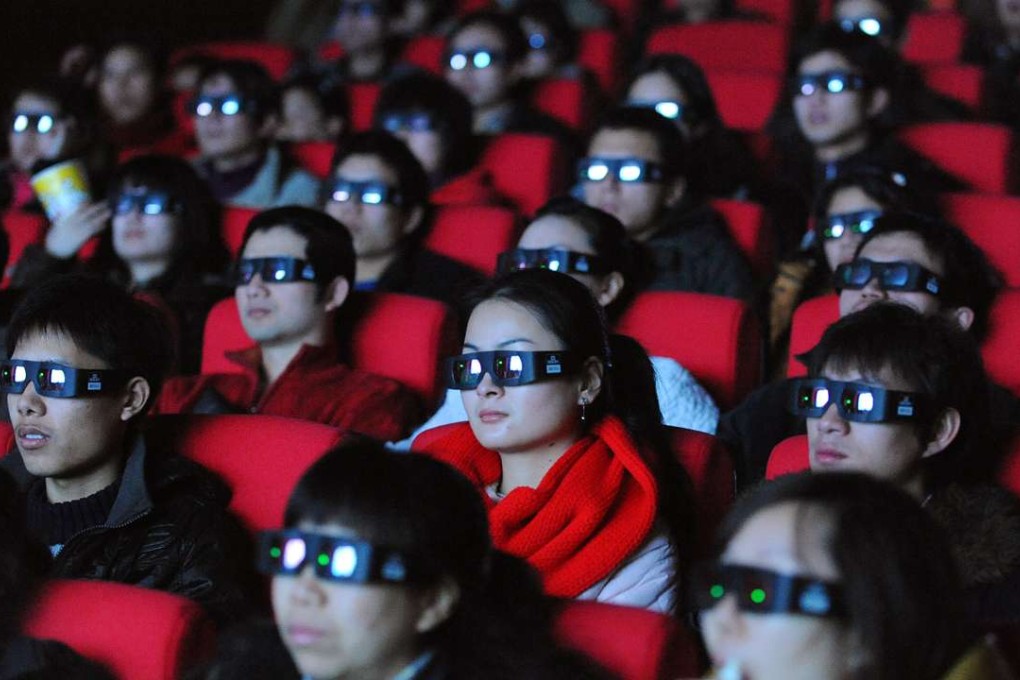 Chinese movie-goers watching a 3D film. Box office revenue growth has slowed dramatically from last year in the mainland. Photo: AFP