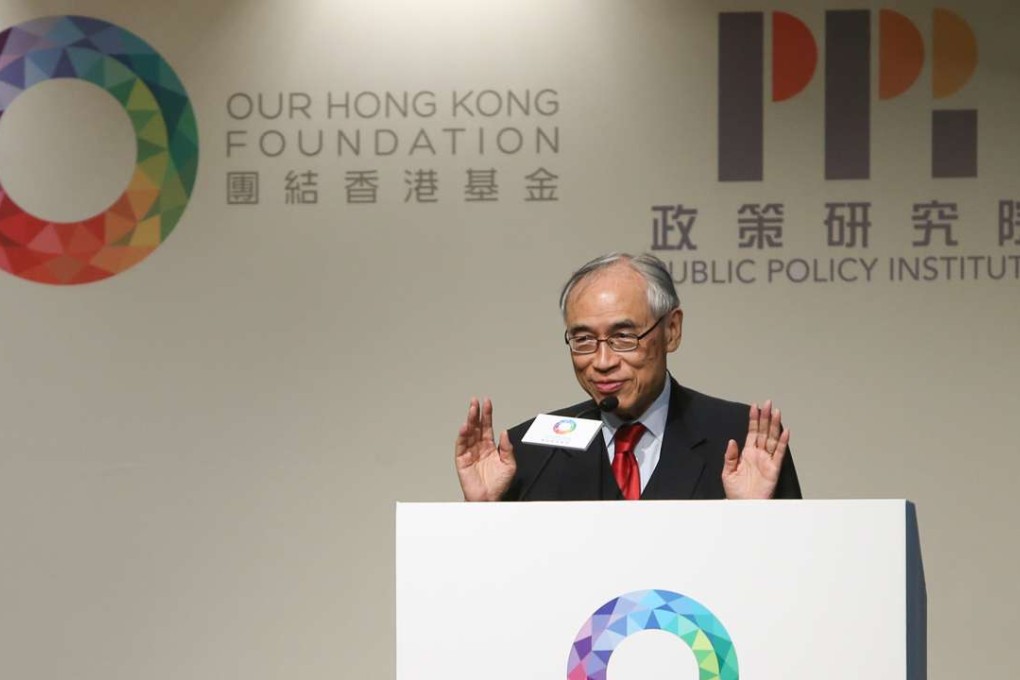 Noted economist Professor Lawrence Lau Juen-yee told a recent forum that R&D investment should be increased to match the level of Shenzhen. Photo: Dickson Lee