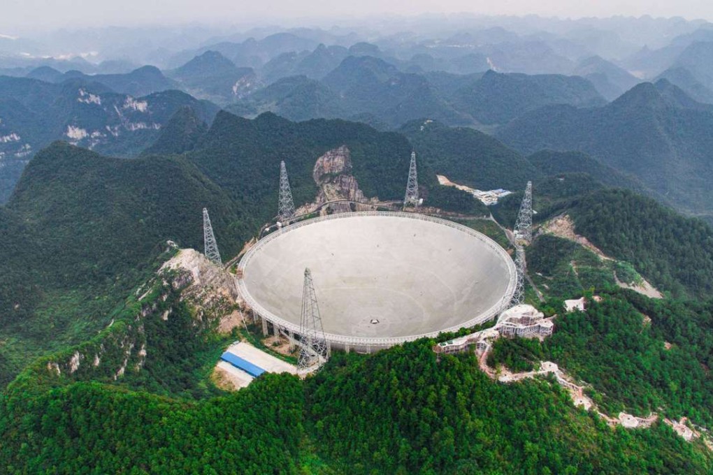 The five-hundred-metre Aperture Spherical Telescope in Pingtang county, Guizhou province. Photo: Xinhua