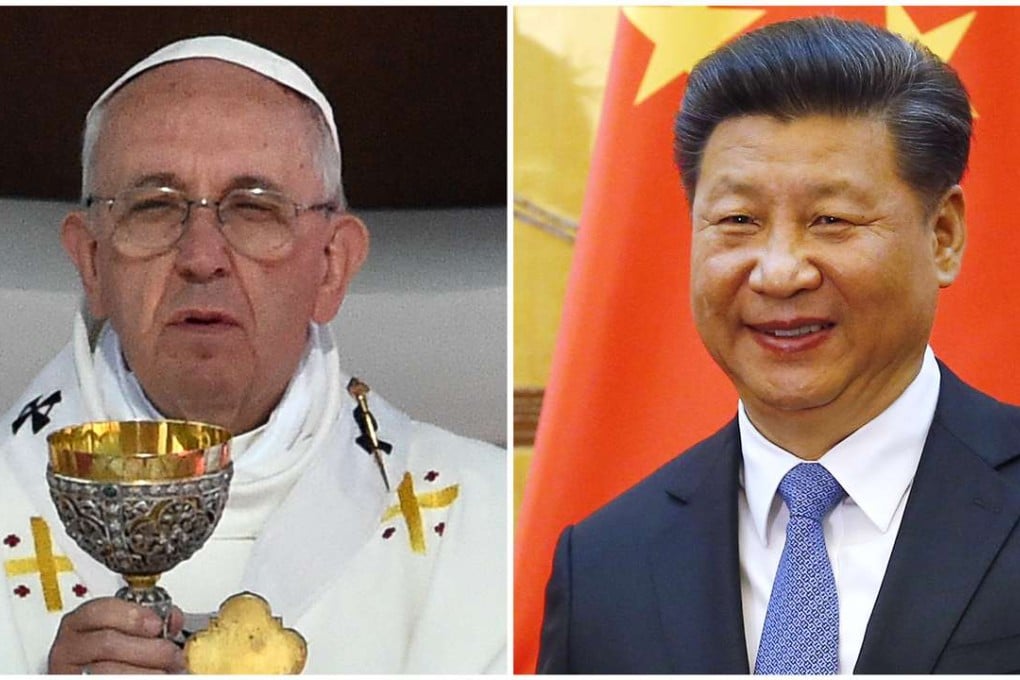 Pope Francis (left) said working groups were now discussing relations between the Vatican and China after they were severed by communism, and that he had just received a gift from China’s President Xi Jinping (right). Photos: SCMP Pictures