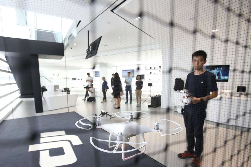 DJI’s new store in Causeway Bay will allow customers hands-on experience of flying the drones inside a caged area. Photo: Dickson Lee