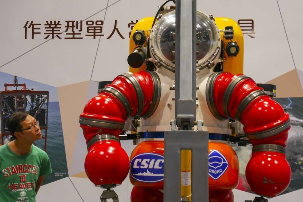 Diving technology displayed at the innoTech Expo in Hong Kong. The Jiaolong submersible was among the innovations displayed at the event which ended on Saturday. Photo: SCMP Pictures
