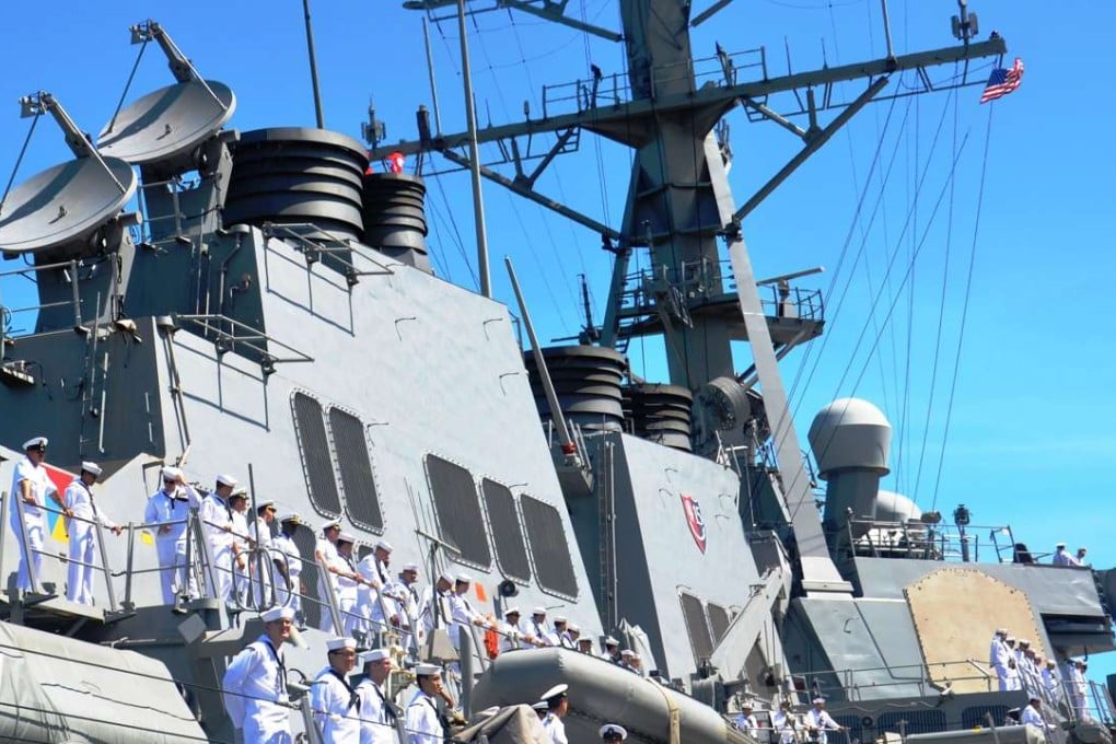 US Navy guided missile destroyer USS John S. McCain at Tien Sa Port in Danang. Photo: AFP