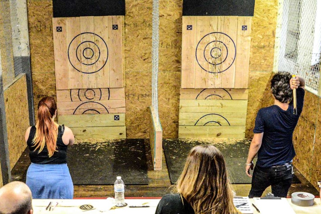 Competitive indoor axe-throwing with 14-inch axes. Photo: Kirby Sybert/Urban Axes