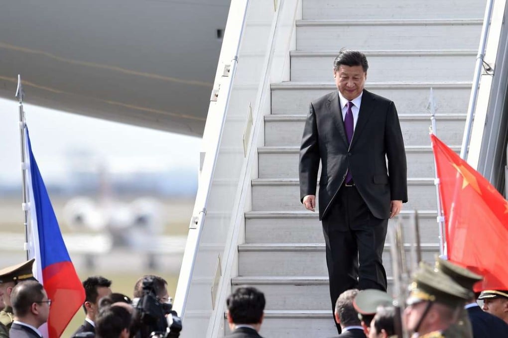 Chinese President Xi Jinping arrives at Prague airport, in the Czech Republic, in March, for a two-day state visit. Picture: EPA