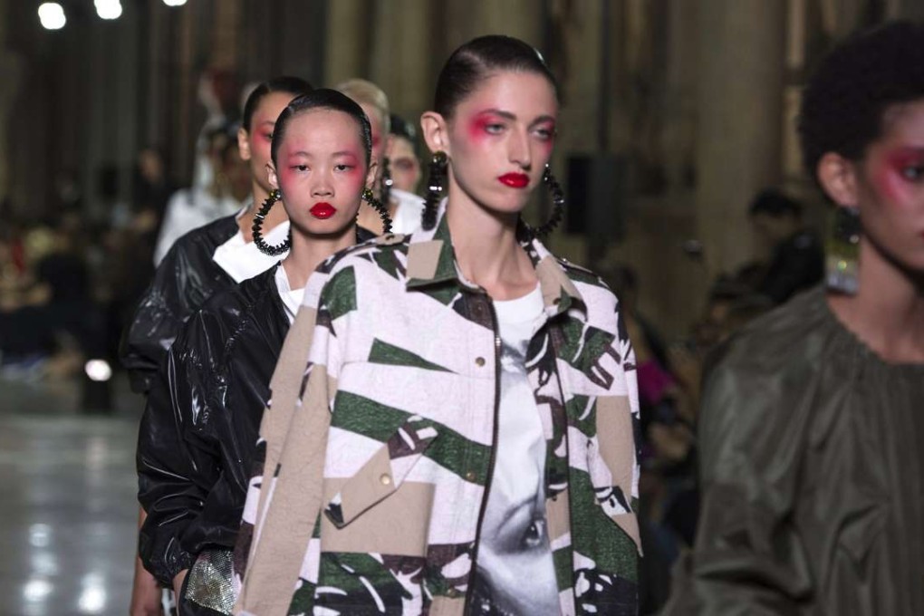 Models show looks from Kenzo’s new collection during Paris Fashion Week. Photo: EPA