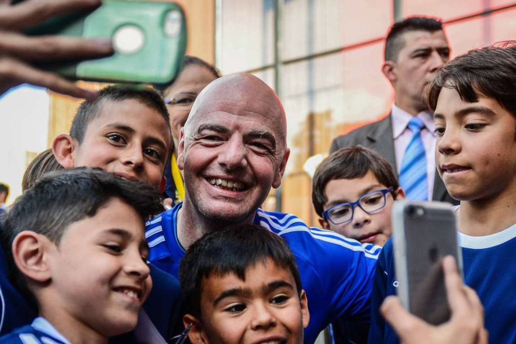 Fifa president Gianni Infantino during a visit to Colombia. Photo: AFP