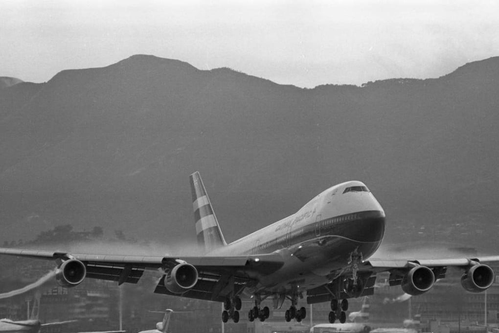 Cathay Pacific’s first Boeing 747 lands at the Kai Tak Airport on July 31, 1979. Picture: SCMP