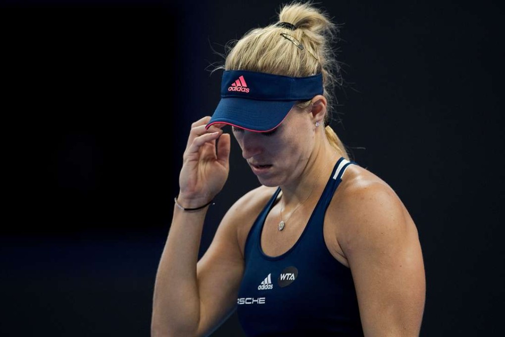 Angelique Kerber of Germany reacts after losing a point to Elina Svitolina. Photo: AFP