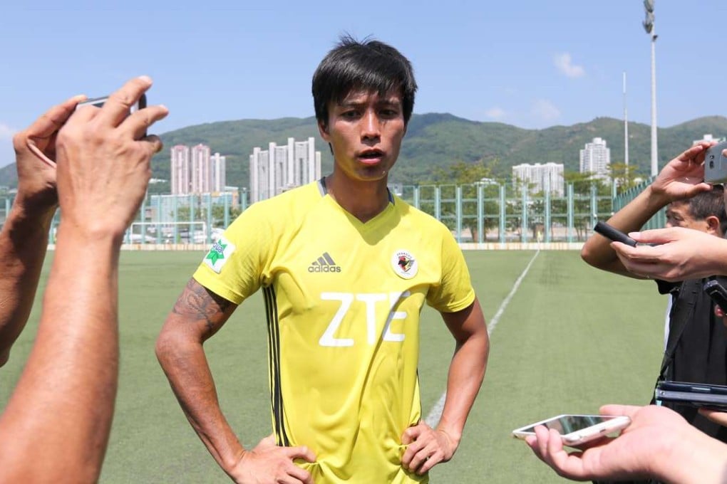 Man Pei-tak, Hong Kong Pegasus FC manager, talks to the press at Tsing Yi Sports Ground on Thursday. Photos: Dickson Lee