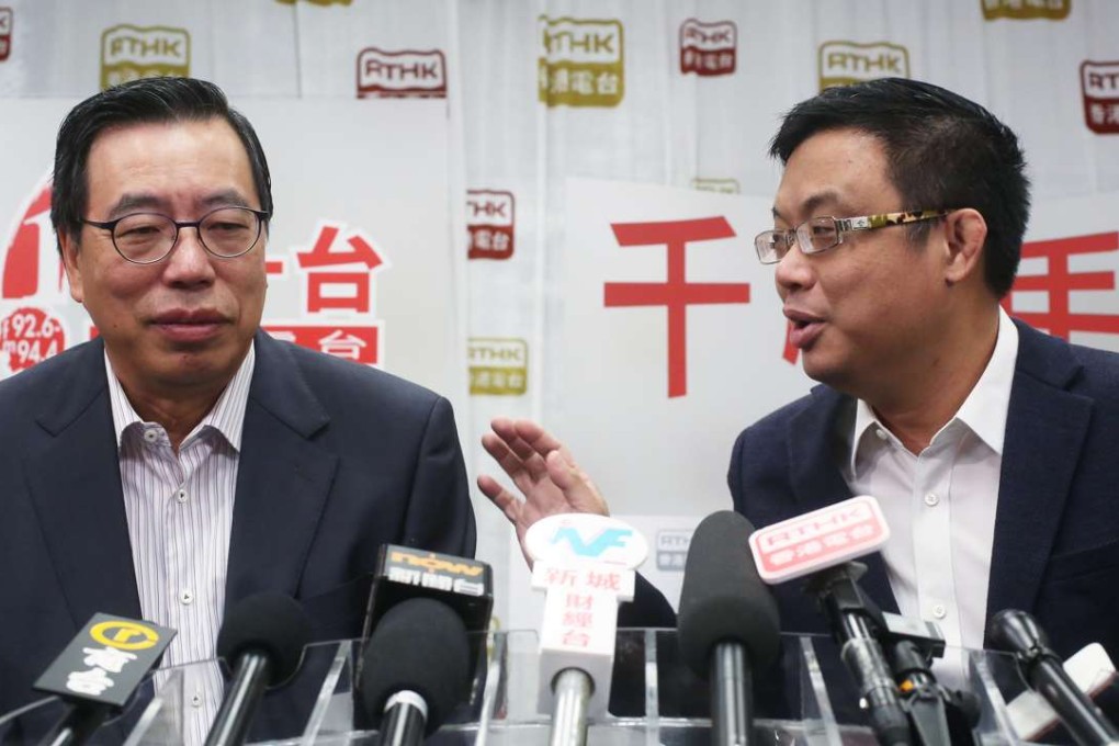 Rival contenders for the Legco presidency Andrew Leung (left) and James To. Photo: Edward Wong