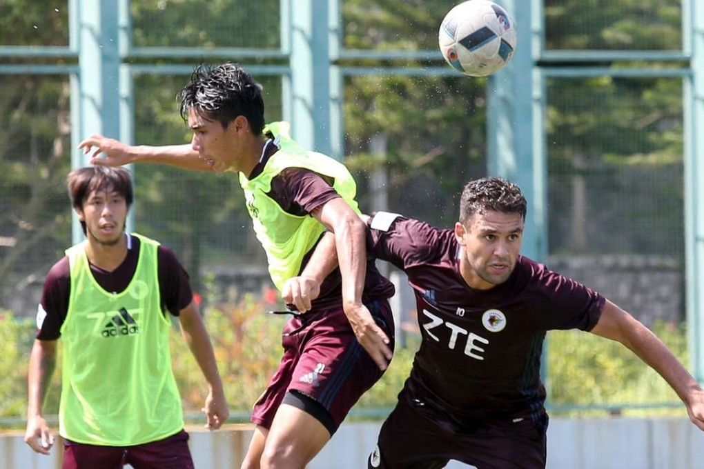 Hong Kong Pegasus players training at Tsing Yi Sports Ground on Thursday. Photos: Dickson Lee