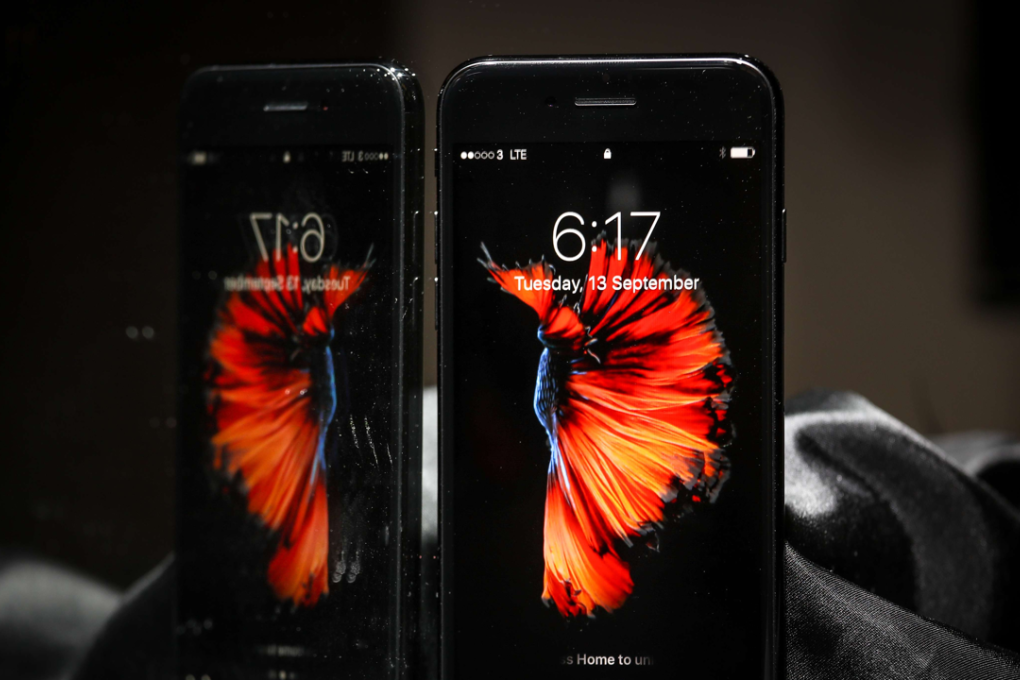 The new Apple iPhone 7 in jet black. Photo: Bruce Yan