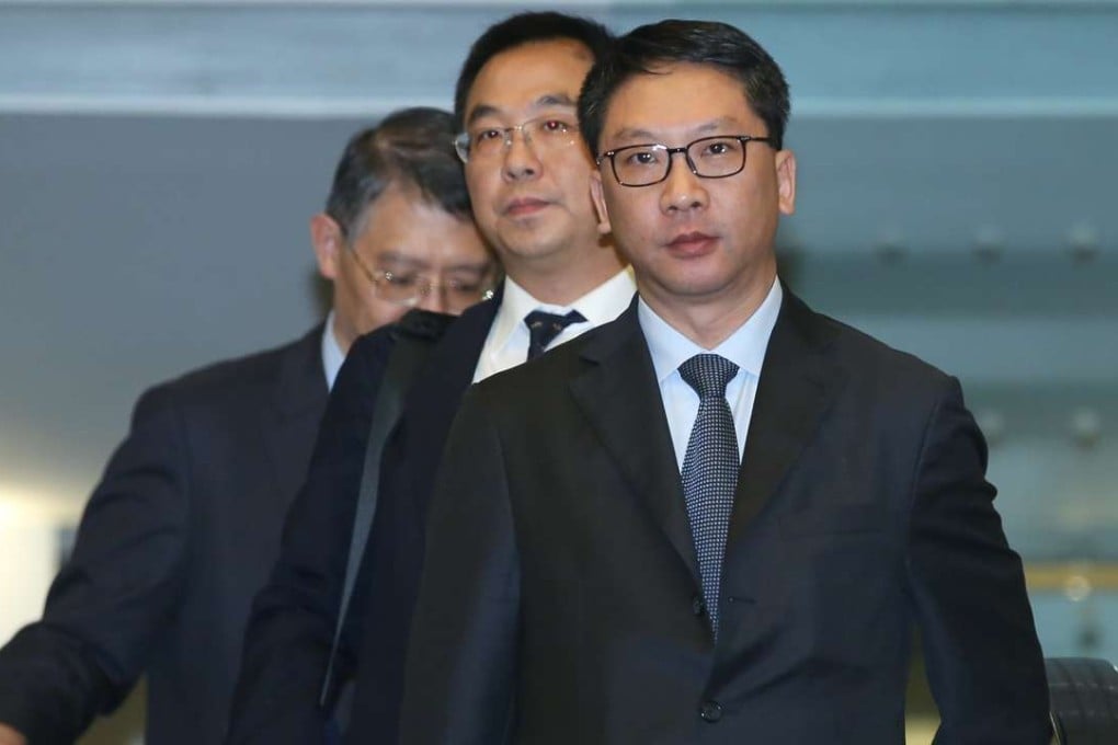 Secretary for Justice Rimsky Yuen meets the media on Friday. Photo: Edward Wong