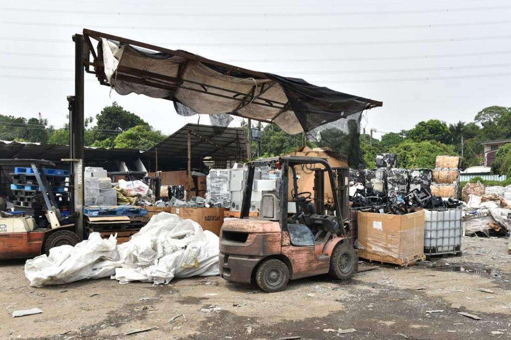 (UNDATED PHOTO)A joint operation was held between September 26 and October 4 to conduct surprise inspections at a number of waste recycling sites in Hung Lung Hang in the North District in the New Territories. Photo: ISD