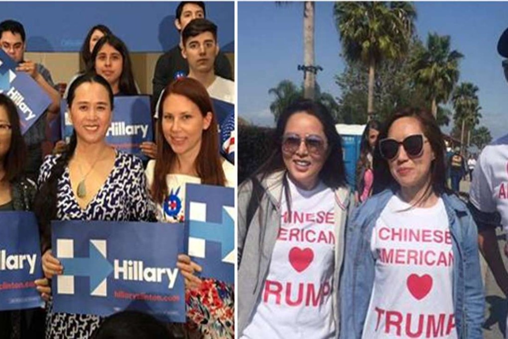 Chinese American supporters of Hillary Clinton and Donald Trump. Photos: SCMP Pictures