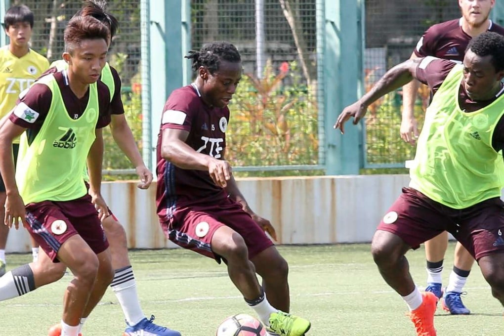 Hong Kong Pegasus players training at Tsing Yi Sports Ground on Thursday. Photos: Dickson Lee