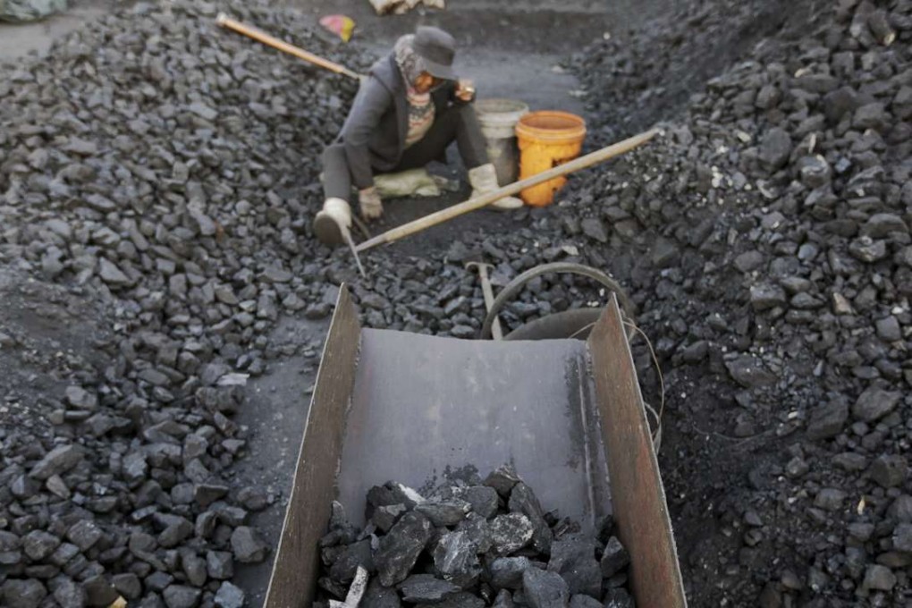 During the first eight months of this year, coal production fell by 10.2 per cent on a yearly basis in China. Photo: Reuters